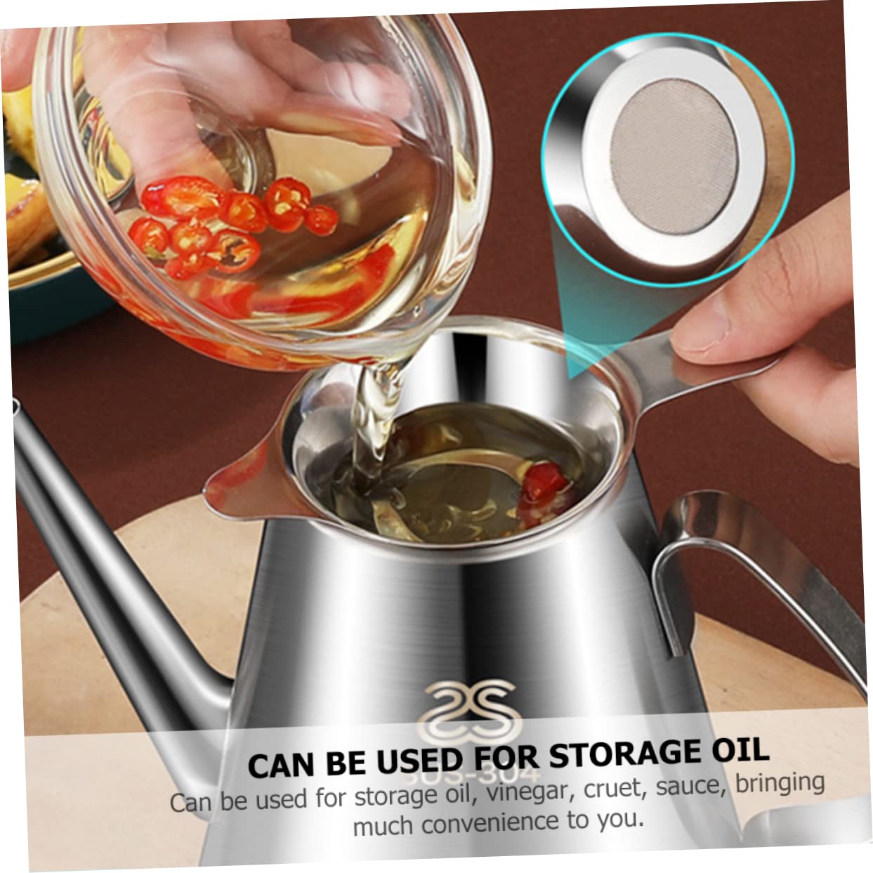 Récipient à Huile De Cuisson 1 Litre - Acier Inoxydable Avec Couvercle & Passoire - Pour Filtrer Et Stocker L'Huile Usagée