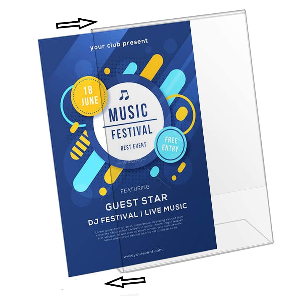 2 Pieces A4 Acrylic Poster, Sign Holder, Acrylic Poster Menu Holder, Display Poster Stand - Image 2