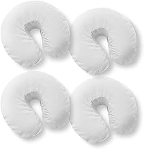 Saloniture 4-Pack Premium Microfiber Face Cradle Covers - Ultra Soft Fitted Massage Table Cradle Cover - White