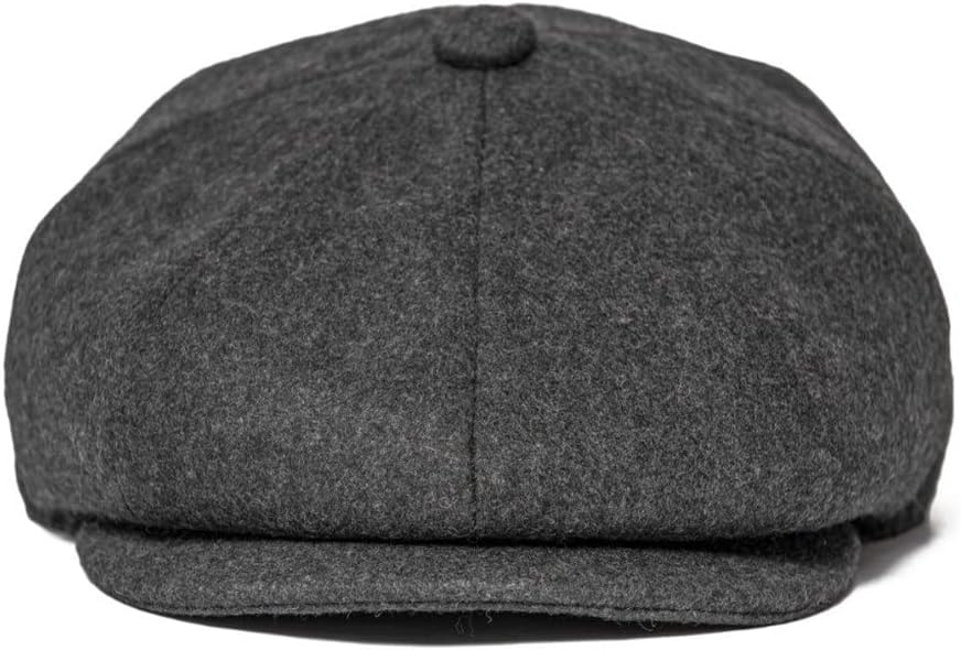 Newsboy Caps Men Wool Blend Flat Cap 8 Panel Male Hat Driving Hats with Button