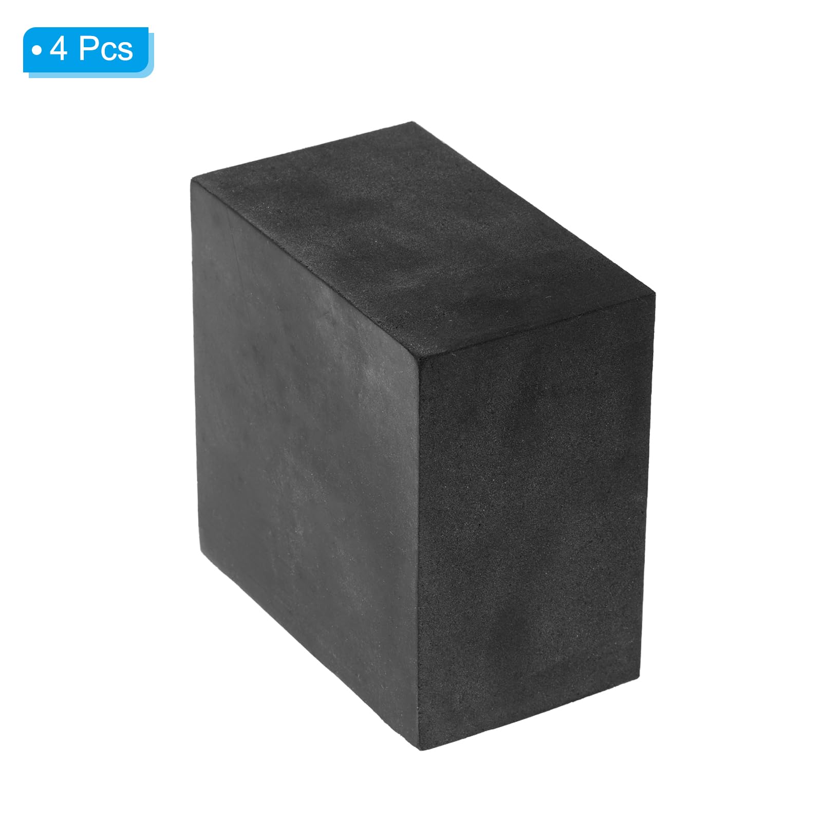 PATIKIL Tappetini in Gomma Antivibranti, 2pz Tappetini Antivibranti Quadrati 3,94" x 3,94" x 2,4" per Condizionatori d'Aria HVAC, Compressori d'Aria, Lavatrici, Asciugatrici, Nero