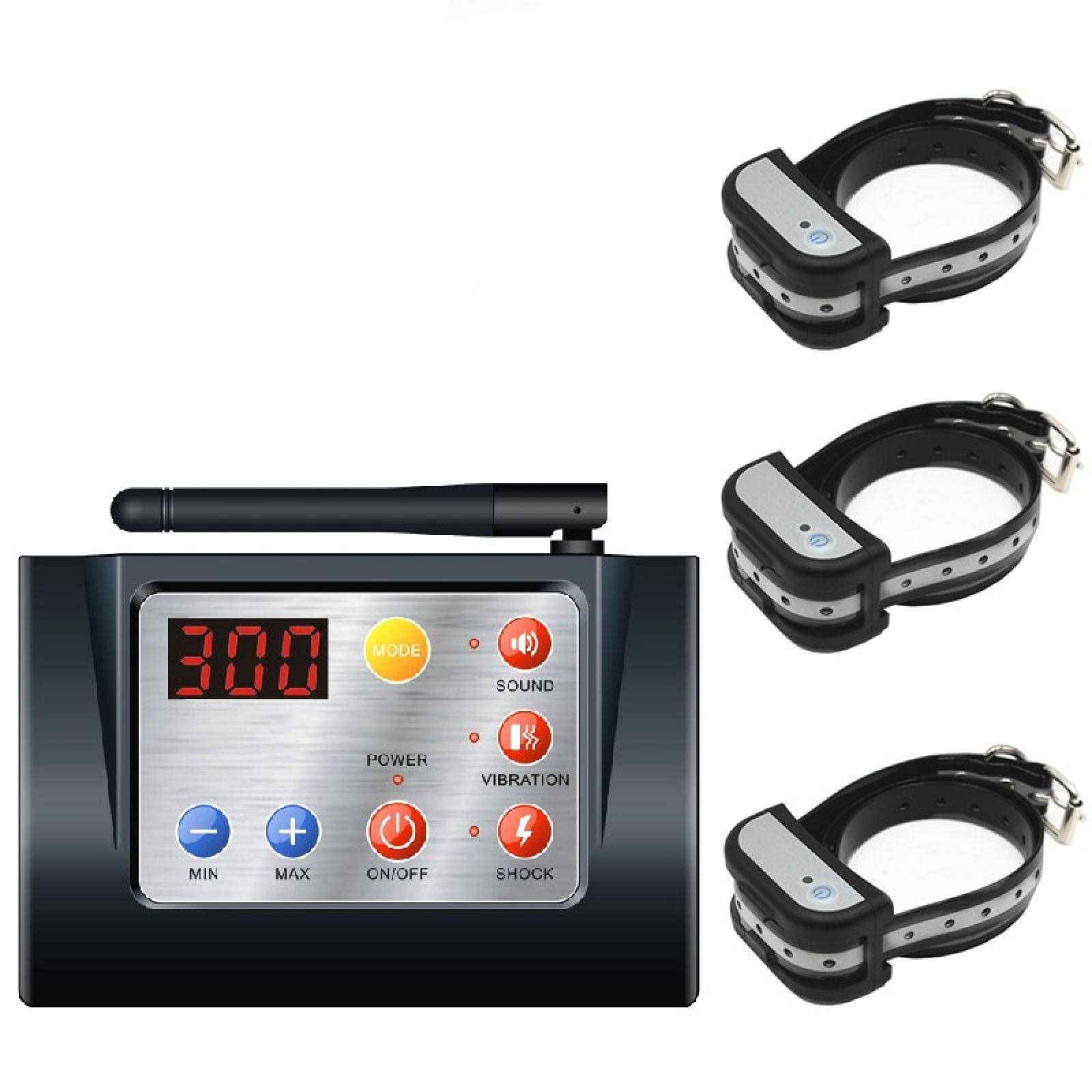 N-X Système de clôture électronique sans Fil pour Chien de Compagnie 2 en 1 et Collier de Dressage pour Chien Formation par Vibration de Choc et Fonction de clôture pour 3 Chiens