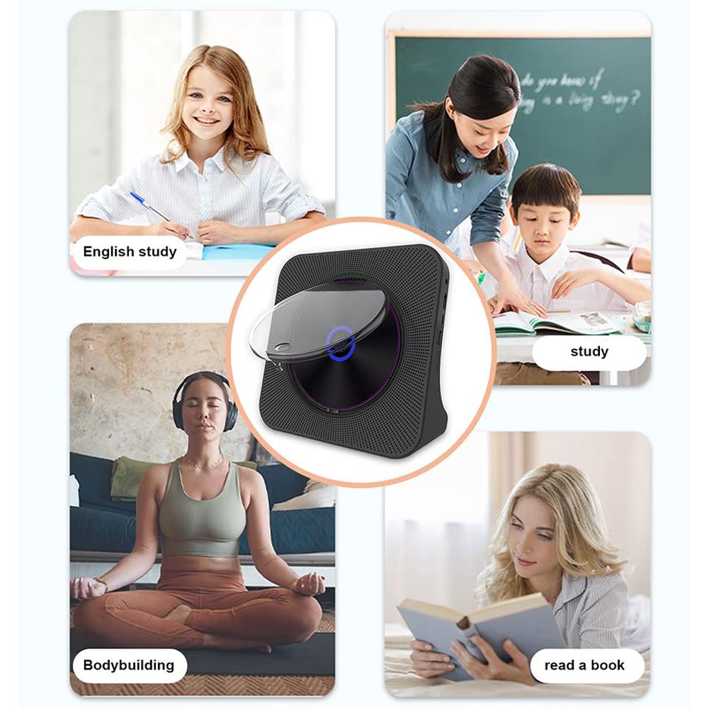 Lettore CD Portatile, Lettore CD Musicale a Tempo definito, Radio Audio Surround Compatibile con Bluetooth MP3 USB, Altoparlante Stereo su Disco per Bambini, Anziani, Genitori e Amici