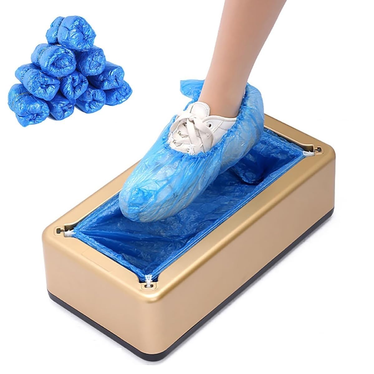 Dispenser automatico di copriscarpe usa e getta con 200 copriscarpe in plastica, portatile, per casa, lavoro, negozio, ufficio