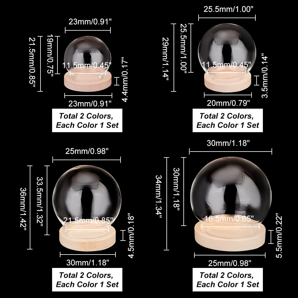 Cloche Dôme Verre En Forme De Cœur Sur Base Bois – Vitrine Décorative Pour Fleurs Séchées, Boule à Neige Noël, Diam. 10-11 Cm
