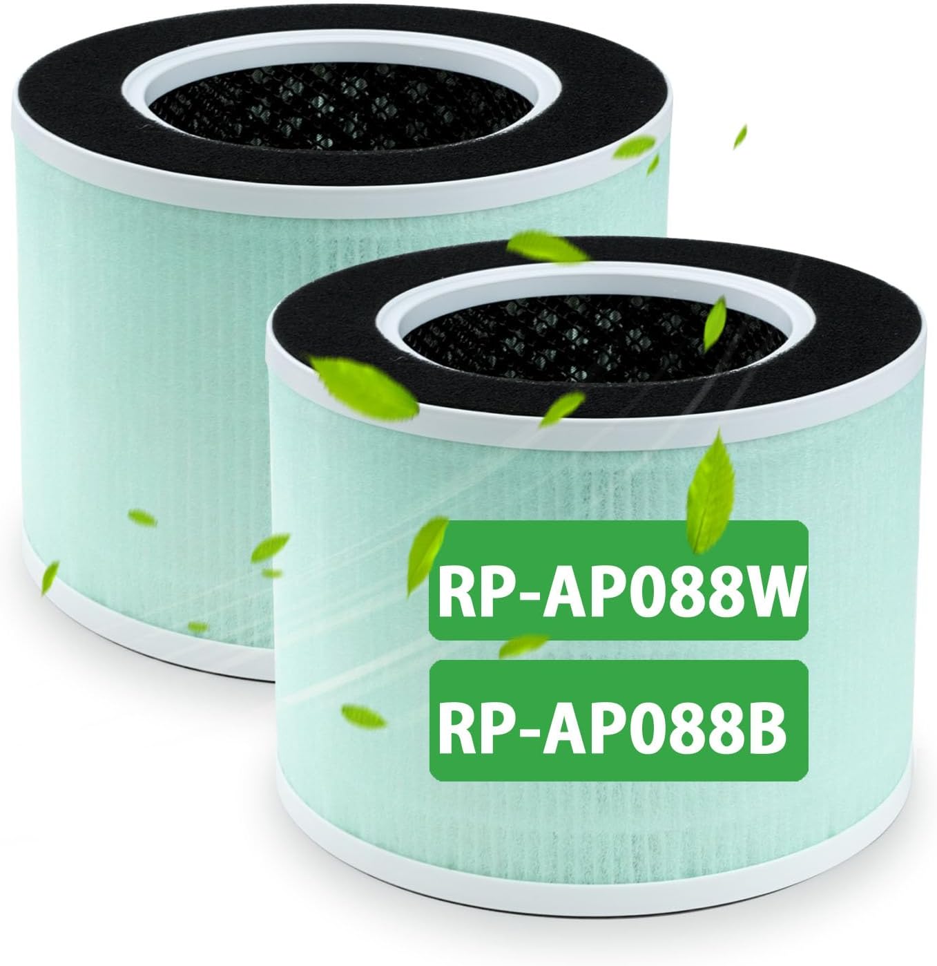 BBT BAMBOOST RP-AP088-F2/F1 Replacement Filter Compatible with Renpho RP-AP088 RP-AP088W RP-AP088B Air Purifier, 3-in-1 H13 True HEPA and High-Efficiency Activated Carbon Filter, 2 Pack