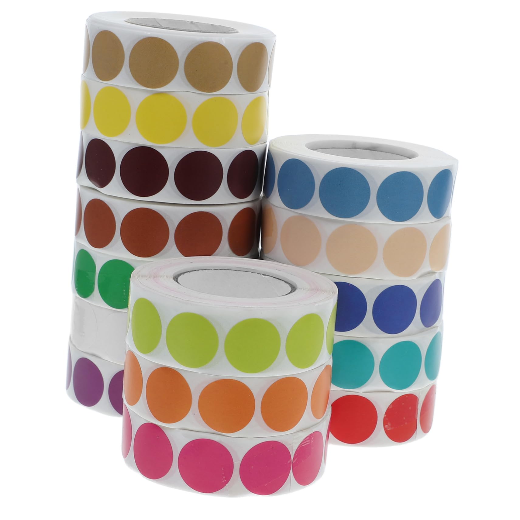 15 pezzi Etichette Adesive Colorate Tonde Adesive Autoadesive per Organizzazione Codifica Colori per Scuola Ufficio e Fai da Te