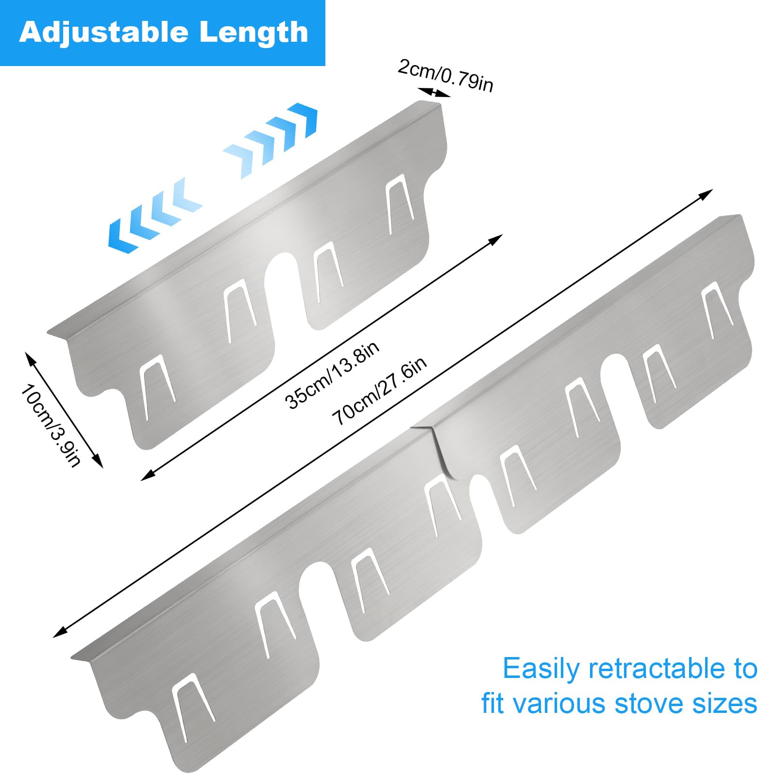2PCS Stove Gap Covers Stainless Steel - Image 2
