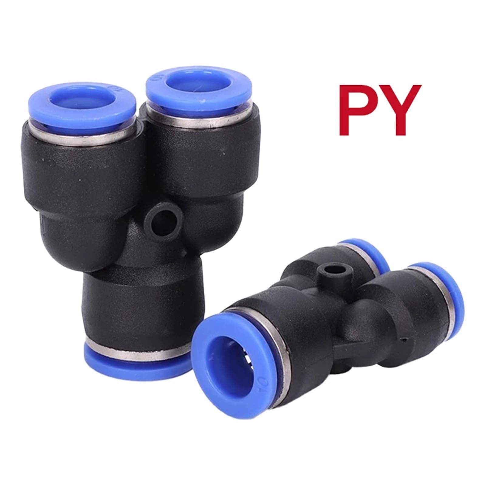Conector de tubería de plástico neumático de conexión rápida PY PW 4 6 mm, 8 mm, 10 mm, 12 mm, accesorios en Y para manguera, 10 unidades (PY-6)
