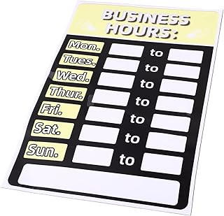 Sunproof Adhesive Business Hours Sign Stickers PVC Rewritable Opening Hours Display for Banks Offices Shops Cafes Restaurants