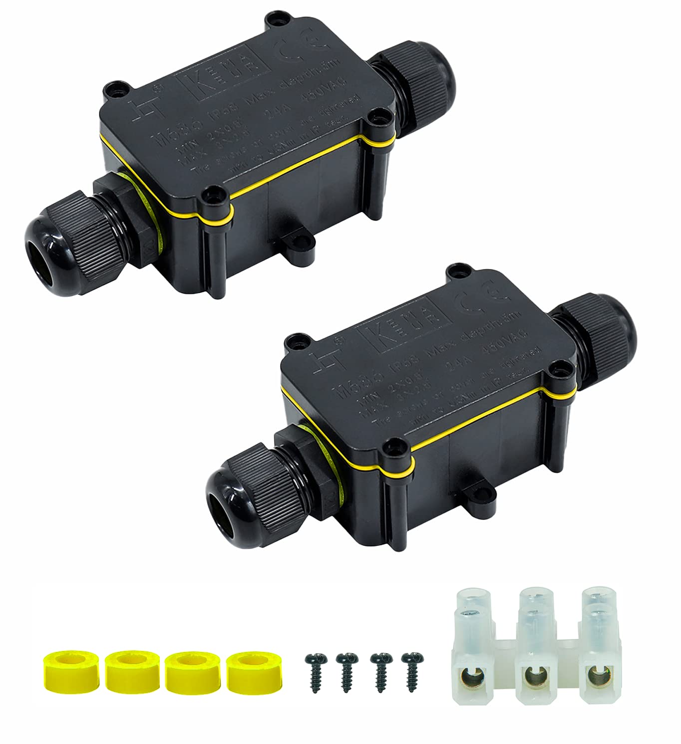 Buy DRYCONNECT (2Pack) Waterproof Junction Box Outdoor IP68 2Way