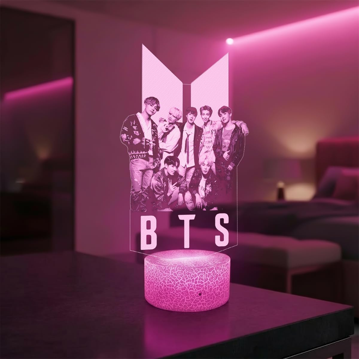 Lampephoto.fr – 3D K-Pop Musikgruppen-Lampe mit LED-Touch-Nachtlicht 3D-Hologramm-Effekt, Geschenkidee zu Weihnachten und Geburtstag für Kinder und Jugendliche, Dekorationsobjekt fürs Schlafzimmer TOP