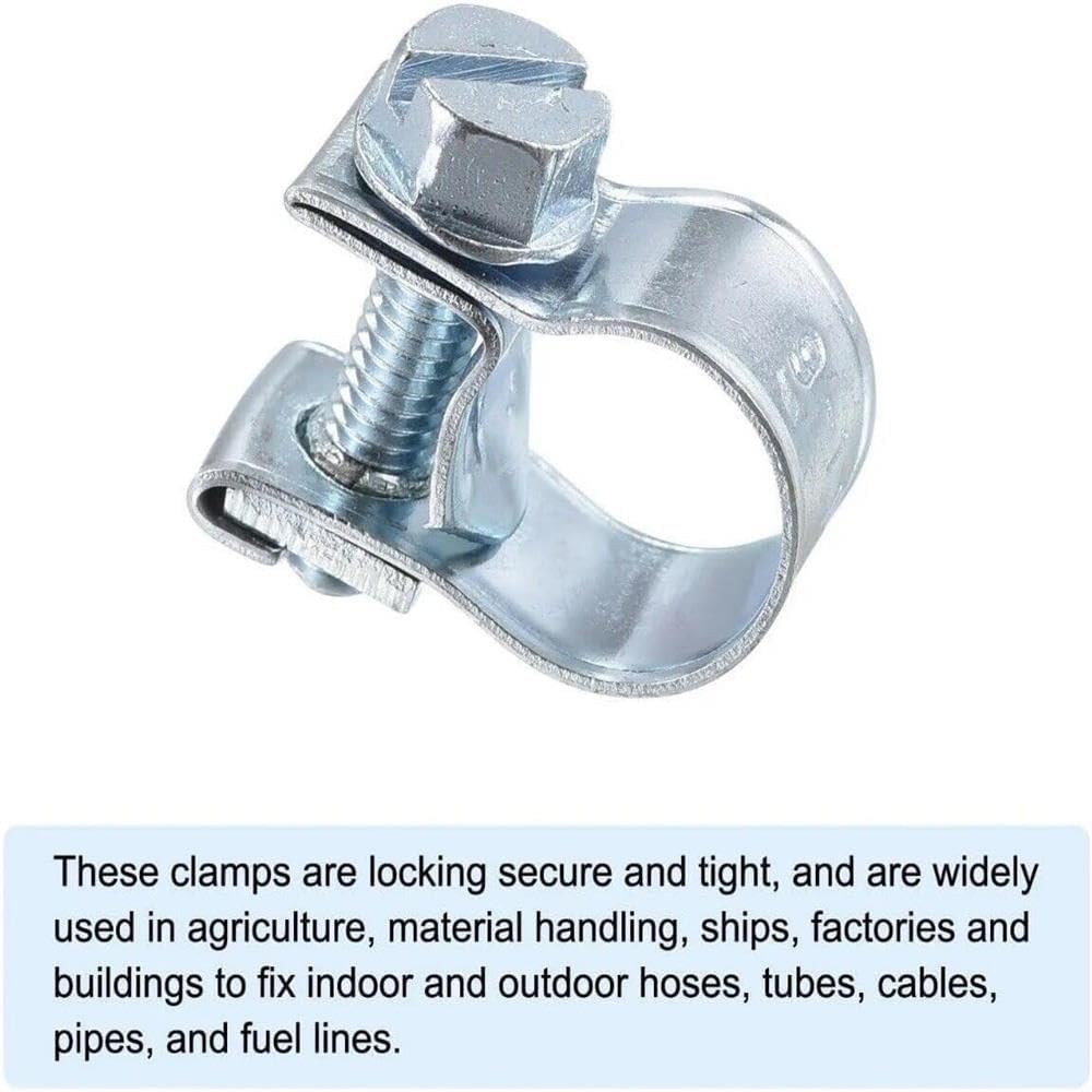 Replacement Part for 11-13mm (0.43-0.51) Fuel Injection Hose Clamp Zinc Steel Fuel Line Clamp 100PK #dupart2469606