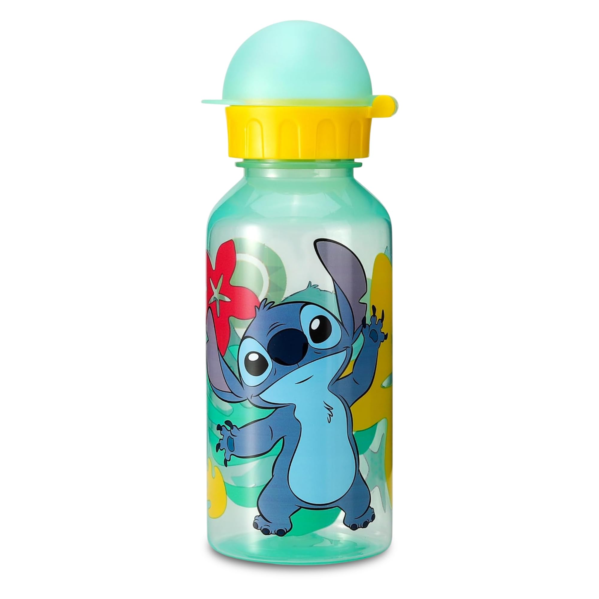 Disney Stitch Kids Water Bottles - 370Ml Reusable & Bpa Free Toddler Drinks Bottles, Lightweight Small Plastic Water Bottle For School & Sports (Stitch)