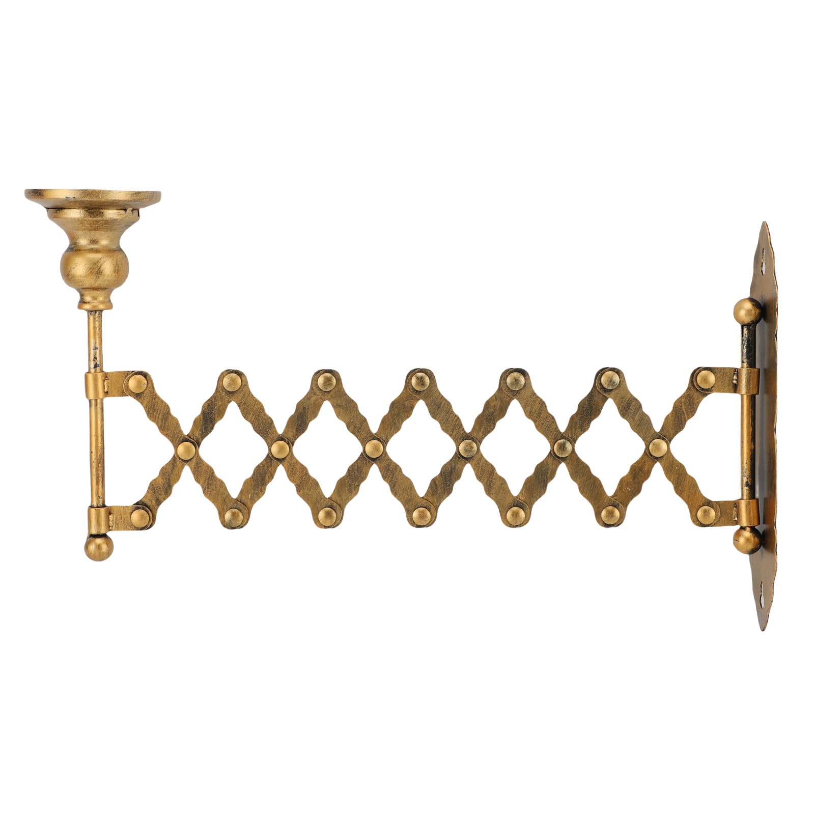 Candelabro extensible de metal de alta calidad con acabado en bronce antiguo