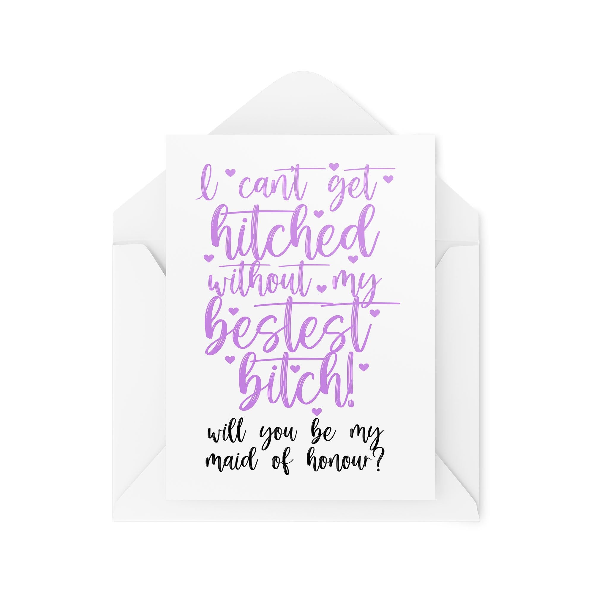 Bridesmaid Proposal Cards - I Can't Get Hitched Without My Bestest B*tch - Best Friend Cards for Wedding - Be My Maid of Honour - CBH2013