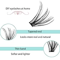 Vista 6 de Extensiones de racimos de pestañas, 240 unidades, extensiones de pestañas largas individuales 40D, aspecto natural, pestañas de imitación de visón