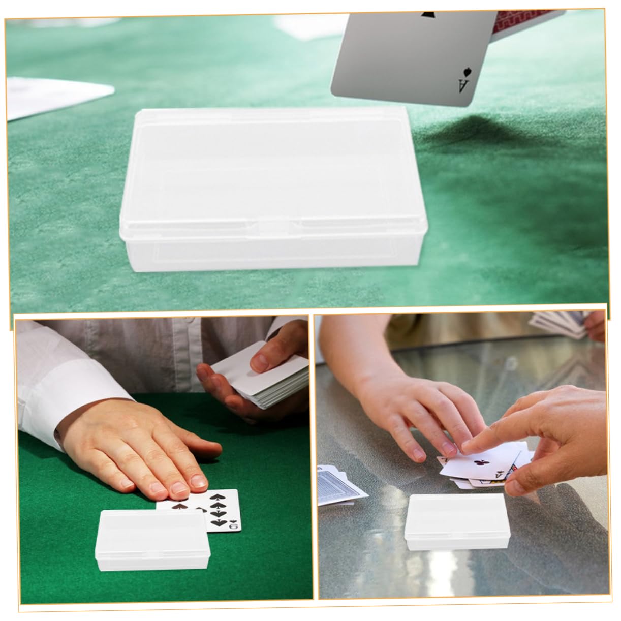 12pezzi Scatola Carte Plastica Trasparente Con Incernierato Scatola Rettangolare Per Riporre Carte Da Gioco Perline Gioielli e Articoli Artigianali
