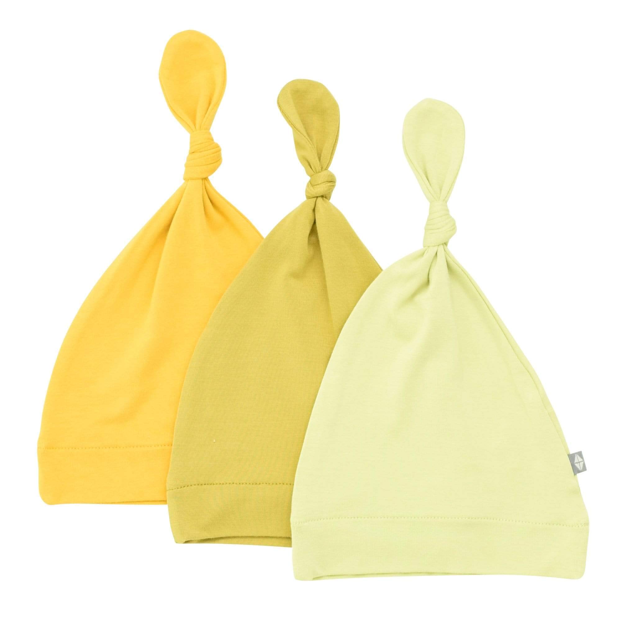 KYTE BABY Rayon Made from Bamboo Baby Beanie Hats - Super Soft Knotted Caps Available in Pattern and Solid Colors - 3 Pack, Fog/Cloud/Slate, Newborn — view 2