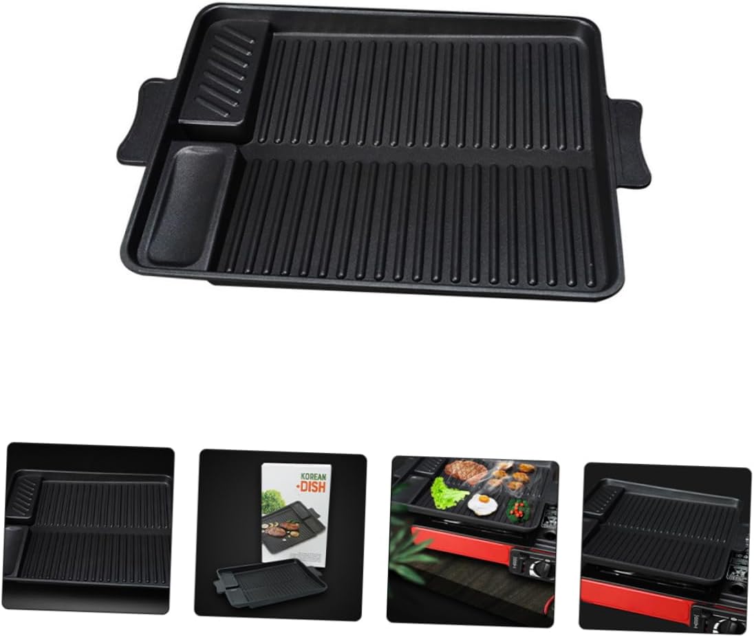 Generic Outdoor Rectangular Bakeware Bbq Griddle Pan Non-stick Barbecue Plate Grill Plate Easy to Clean Dishwasher Safe Perfect for Bbq Parties