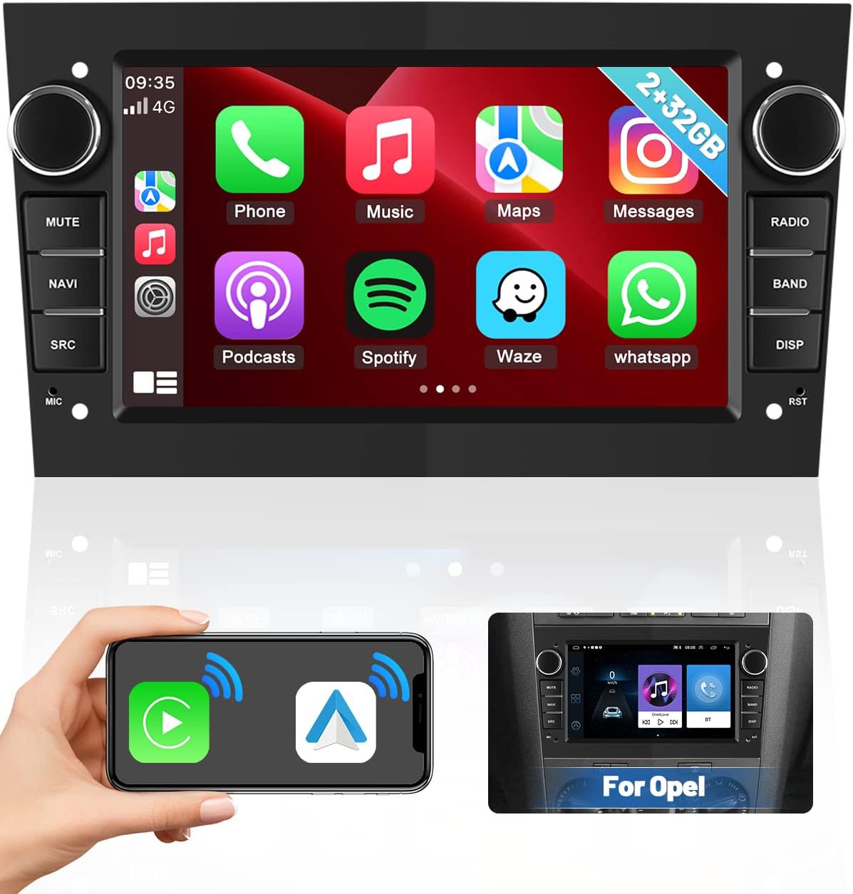 Hikity Android 11 Car Stereo for Opel Astra Corsa Meriva 2GB+32GB GPS