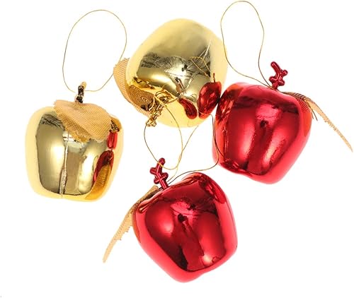Miniatura 6 de Amosfun 24 adornos de manzanas navideñas inastillables para árbol de Navidad, decoración de fiesta de Navidad