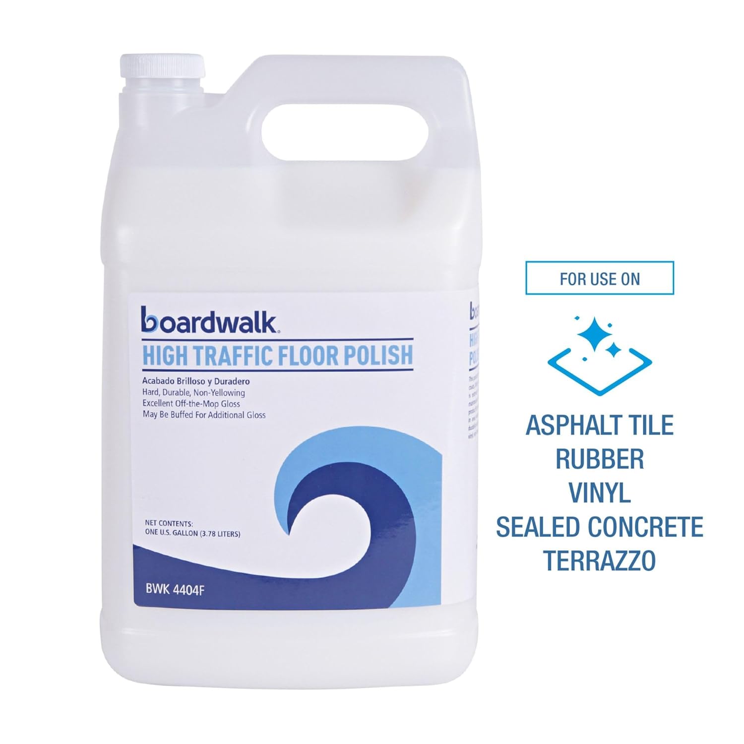 Boardwalk High Traffic Floor Polish, 1 gal Bottle, 4/Carton