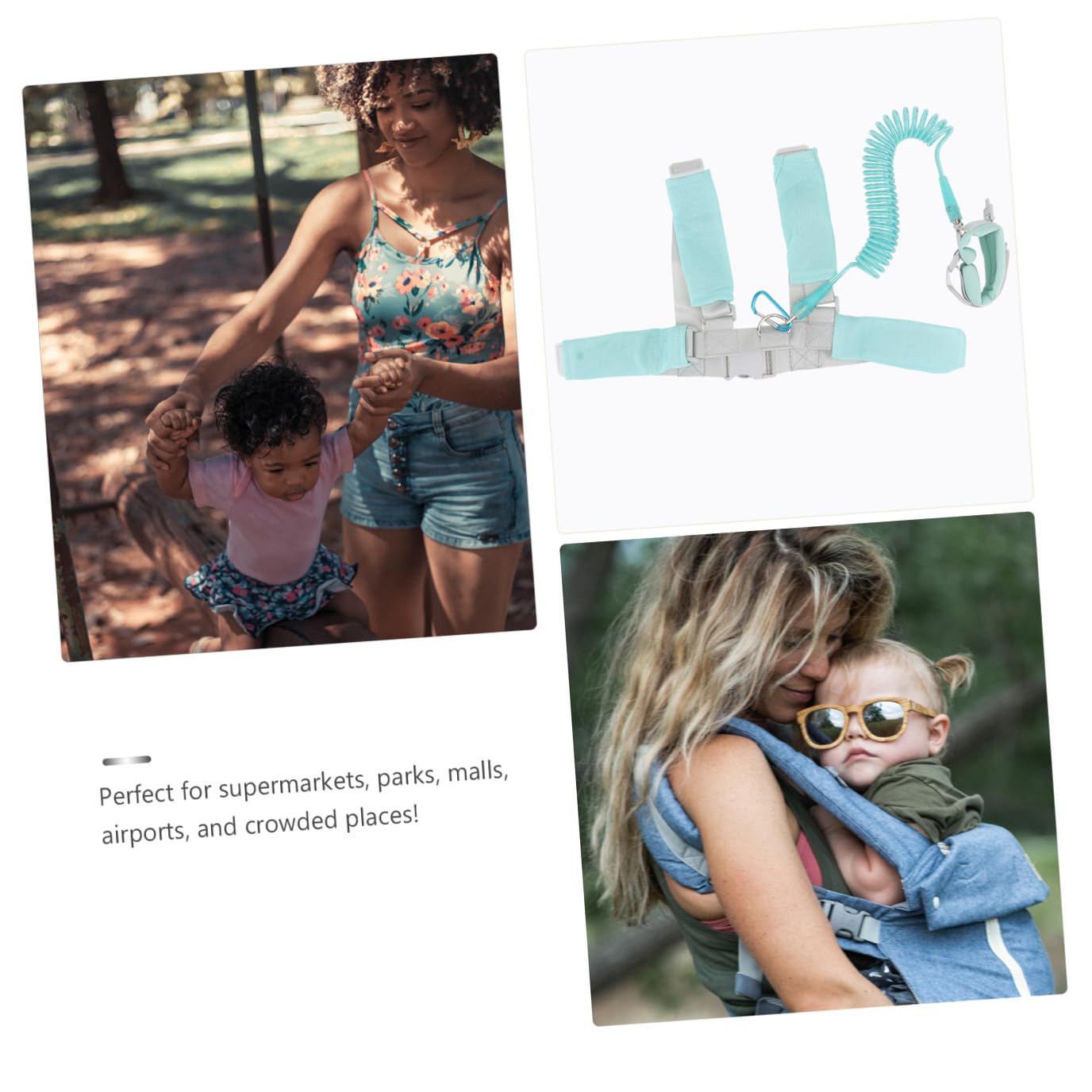 Toddmomy 2.5M Anti-Lost Safety Harness Leash for Kids Backpack Attachment Child Wrist Link Traction Rope for Toddlers Sky Blue