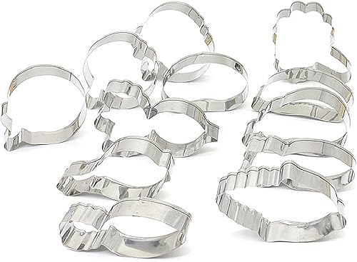 Miniatura 4 de Cortadores de galletas en forma de vegetales, de 12 piezas, de acero inoxidable, juego de cortadores de fondant para verduras, pastelería, galletas