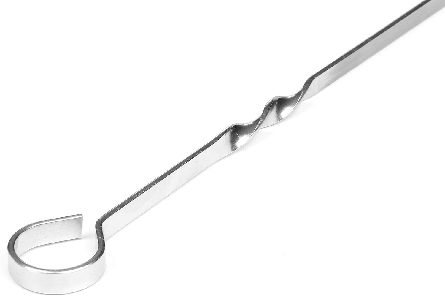 15-inch Stainless Steel Flat Shish Kebab BBQ Skewers with S-Hook Value Pack of (100)