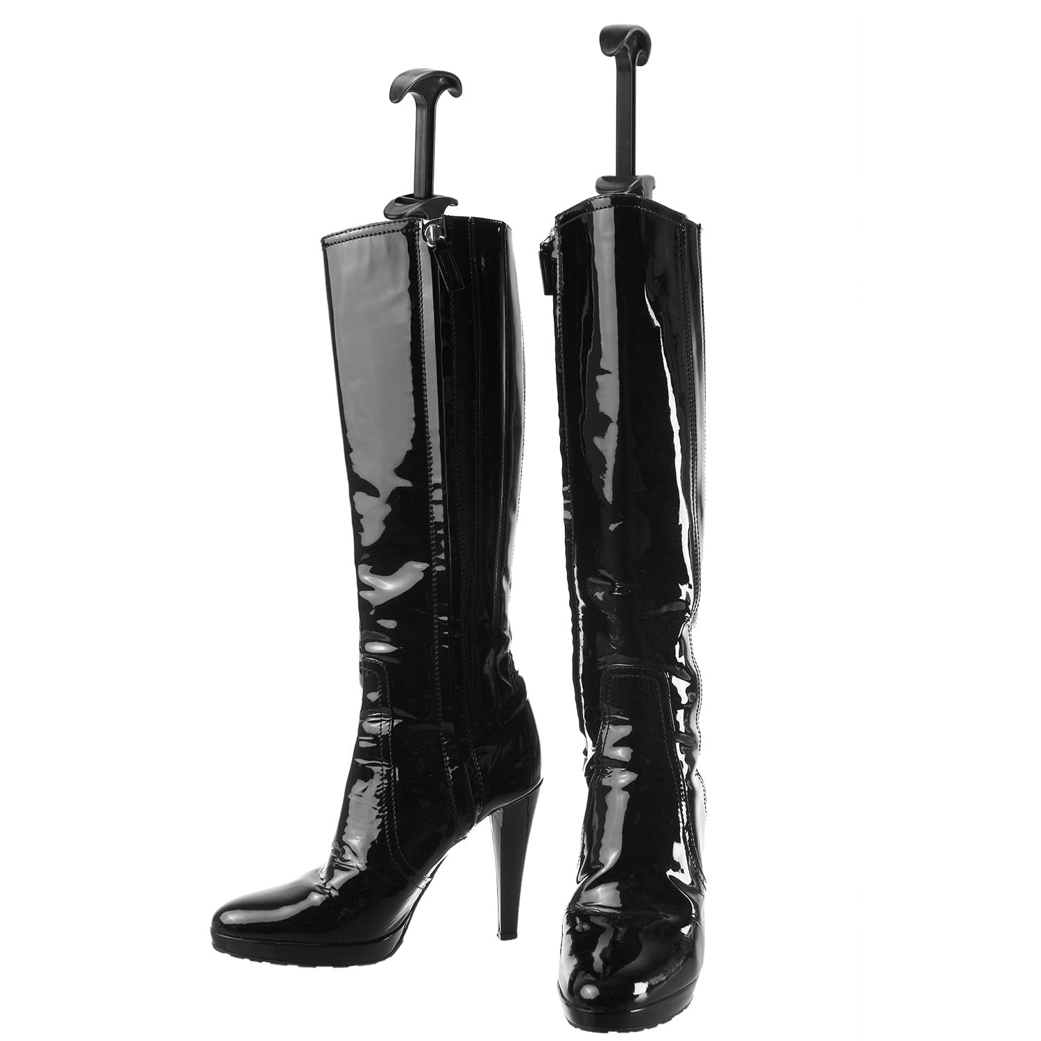 QWORK® 4 Piezas hormas para botas, 31 cm moldeador de botas con asa, soporte de bota negro