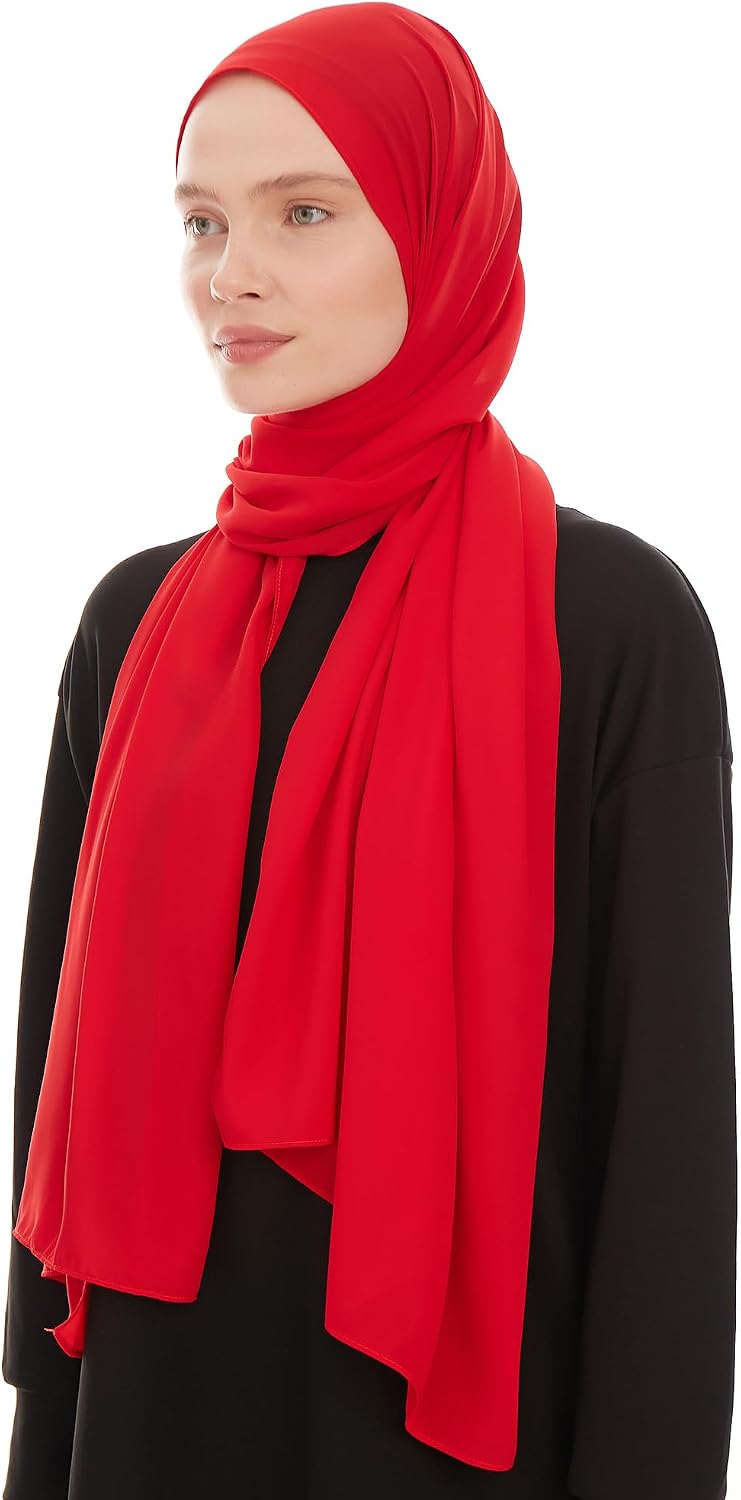Premium Hijab Scarf for Women - Heavy Chiffon Hijab Muslim Headscarf Shawl - Soft Chiffon Scarf Muslim Headscarf Shawl