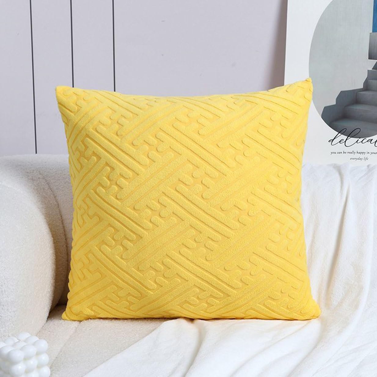 Super King Size Pillow Cases,Square Rectangle Cushion Covers Soft Corduroy Stretch Throw Pillow Cover Various Sizes Decorative Pillowcases For Bedroom Sofa Pillows(Golden Yellow,70x70cm/28x28inch) — image 1