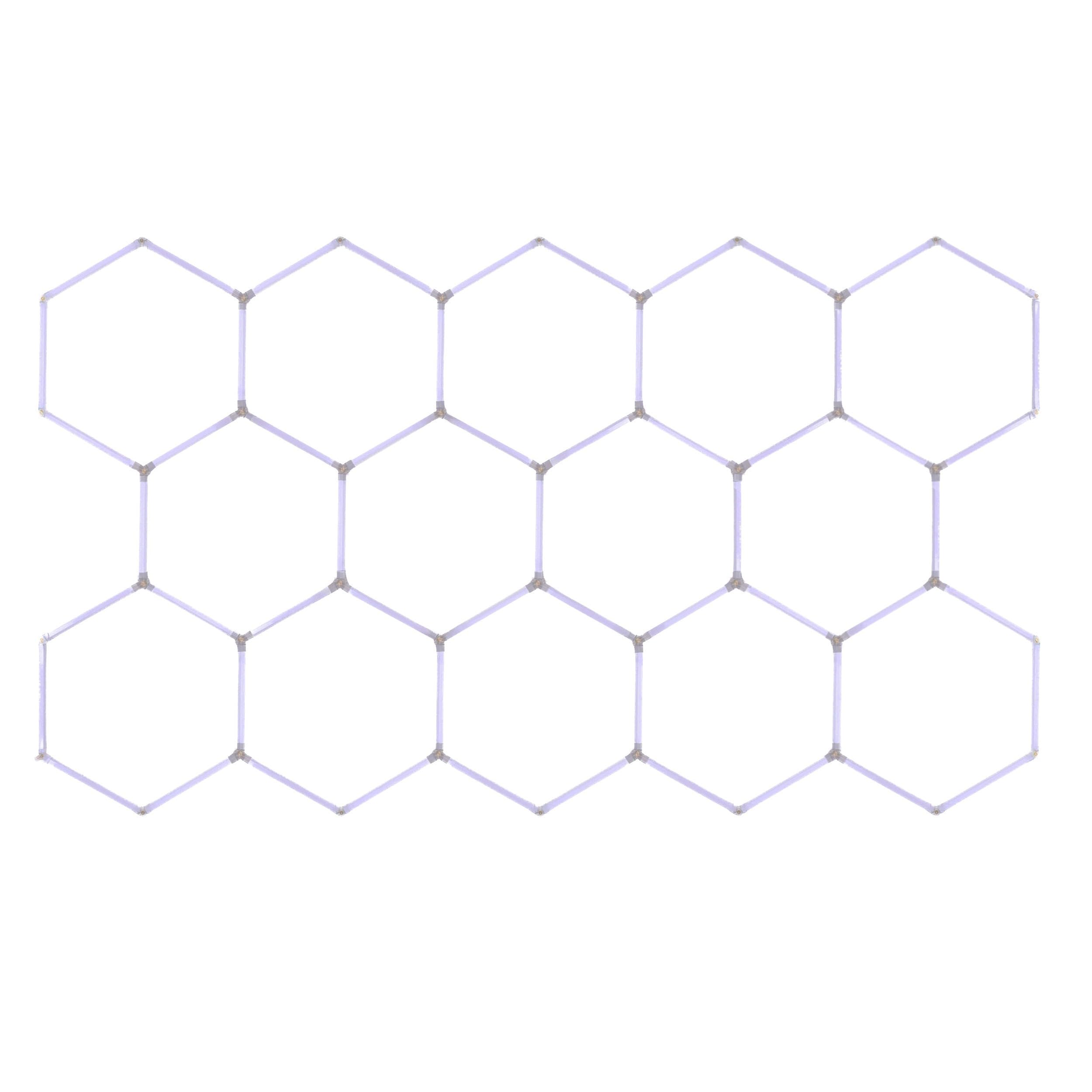 EinParts EPHCL13 lampa LED Hexagon 239x407 cm 14 modułów 50160 lm 6500K zimna biel do garażu warsztatu detailingu