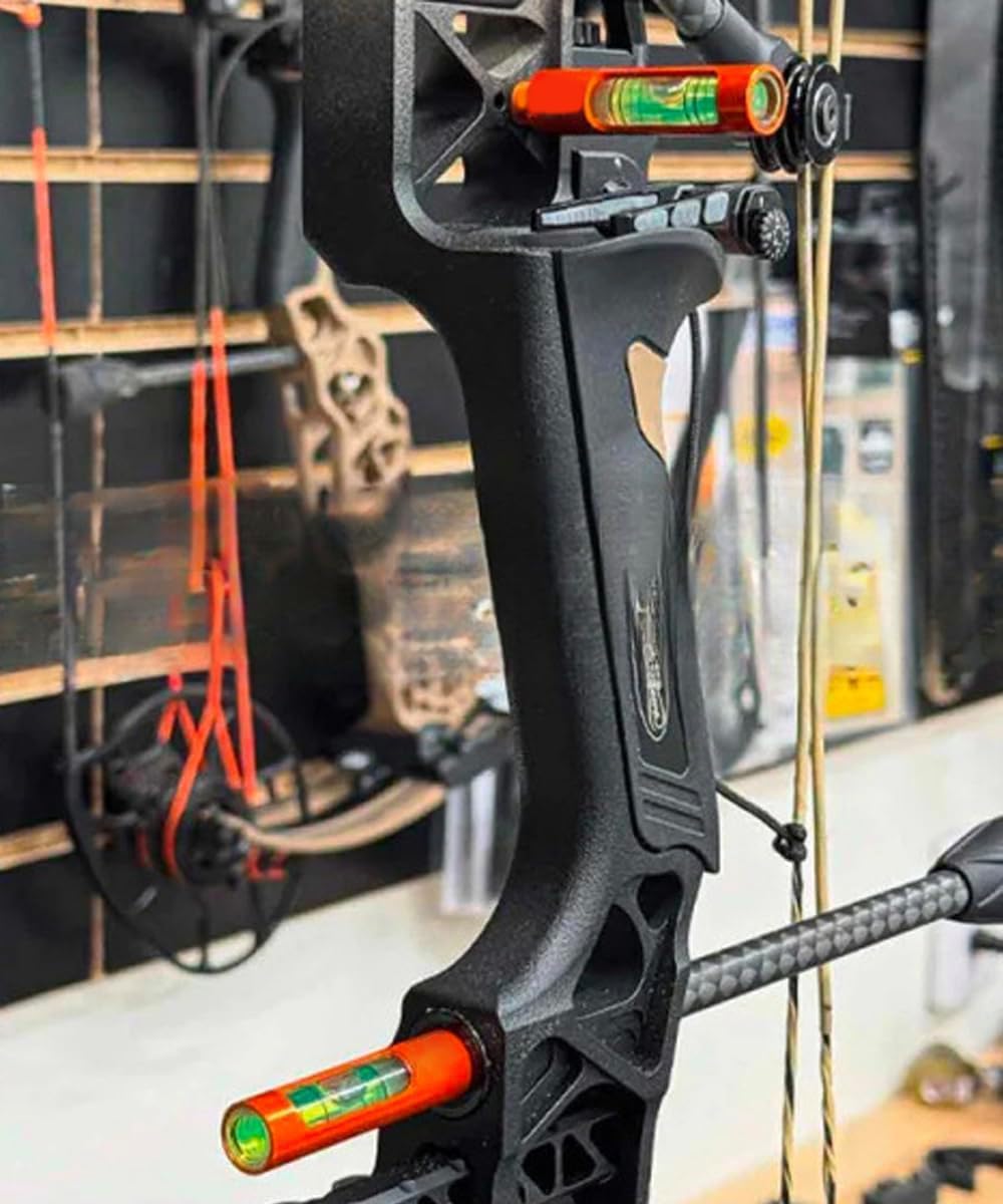 Aluminum Berger Hole Bow Level - Lightweight Screw-In Archery Leveling Tool for Sight, Rest & D-Loop Setup, Fits Most Compound Bows for Hunting & Target Shooting (2Pcs)