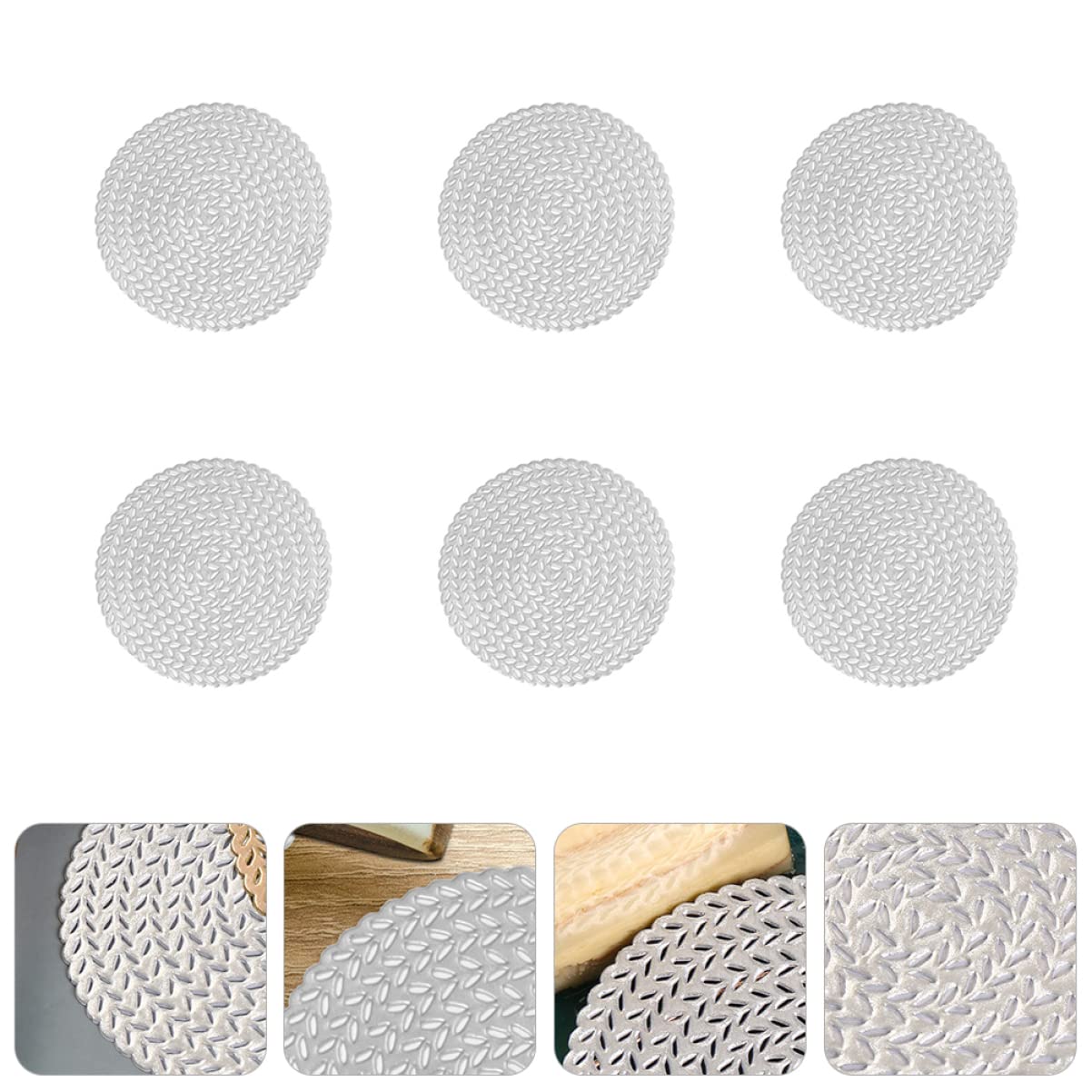 silikonowa podkładka pod gorące naczynia, Puste podkładki ze słomy pszennej wielokolorowe 9,8x9,8 cm 1/2/3/12 szt(Goldenx2pcs,9.8X9.8X0.1CMx3pcs)