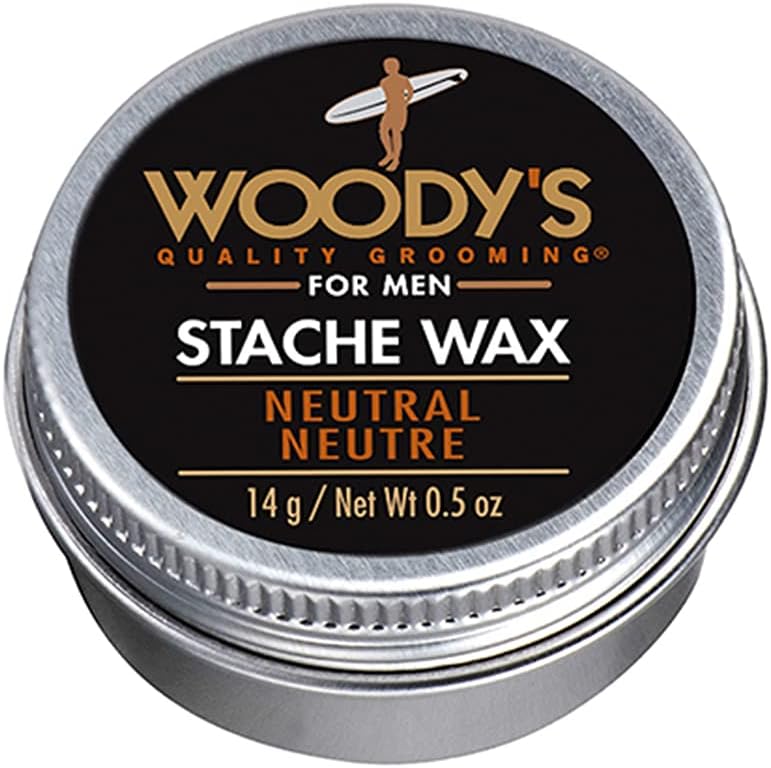 Woody's Mustache Wax - Strong Hold Stache Beard Styling Wax for Men, Tames Unruly Facial Hair, Neutral Finish, Non-Greasy, Long-Lasting Control, 0.5 oz