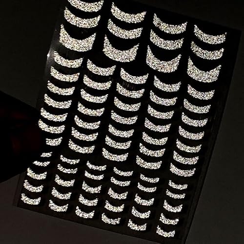 French 3D Nail Decals Stickers Stripe Line French Tips Transfer Nail Art Manicure Decoration Gold Reflective Glitter Stickers #TOP4