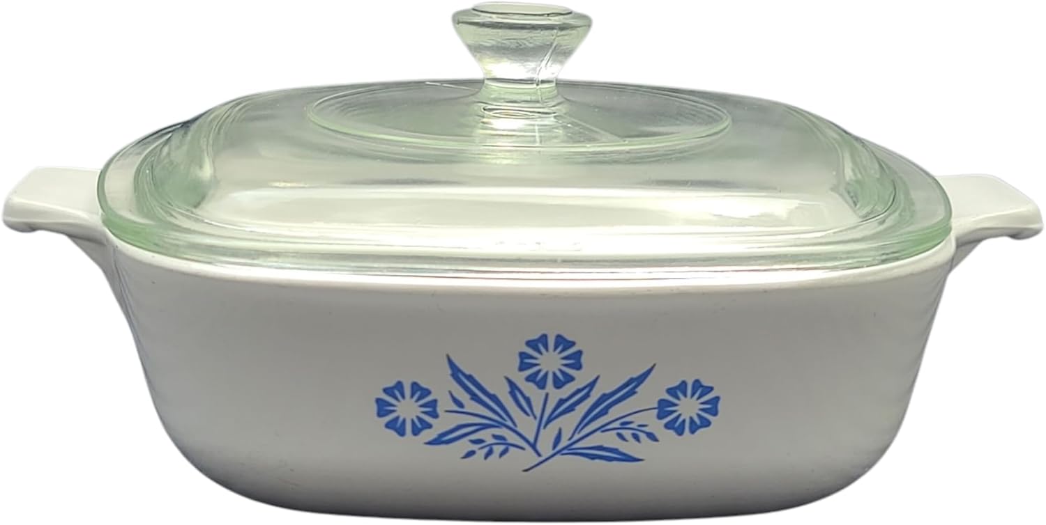 Vintage Corning Ware - Cornflower/Corn Flower - 1 Quart Casserole w/Lid P-1-B
