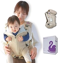ベベスワン BTベスト ベビーキャリア ベスト型 簡単装着 肩腰ラク 通気 メッシュ 新生児〜おんぶまで 長く使える (サンドベージュ)