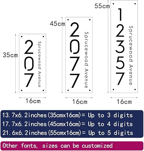 Miniatura 6 de Placa de números de casa de hierro oxidado con dirección, números de casa modernos para exterior, placa de dirección, señal de dirección