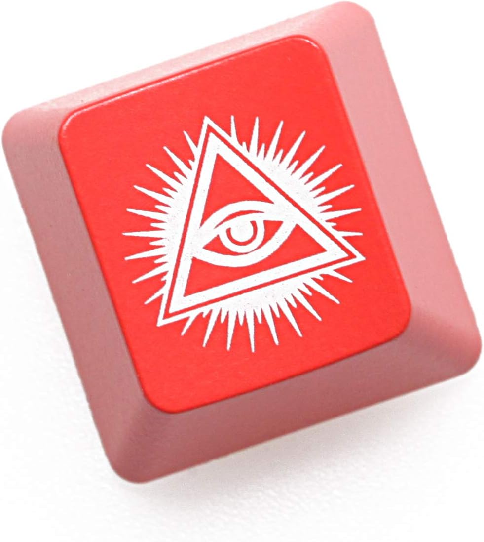 Novelty Shine Through Keycaps ABS Etched back lit black red esc Eye of Providence All seeing Eye God (Red All Seeing Eye x1)