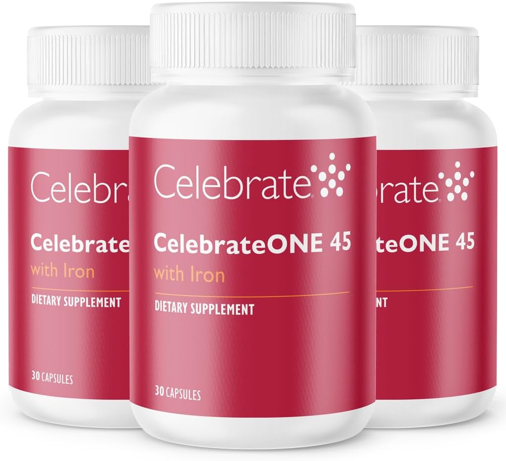 Celebrate Vitamins CelebrateONE 45, 45mg Iron - Once Daily Bariatric Multivitamin, Essential Vitamins & Minerals - Gastric Bypass & Sleeve Gastrectomy Supplement (90 Capsules)