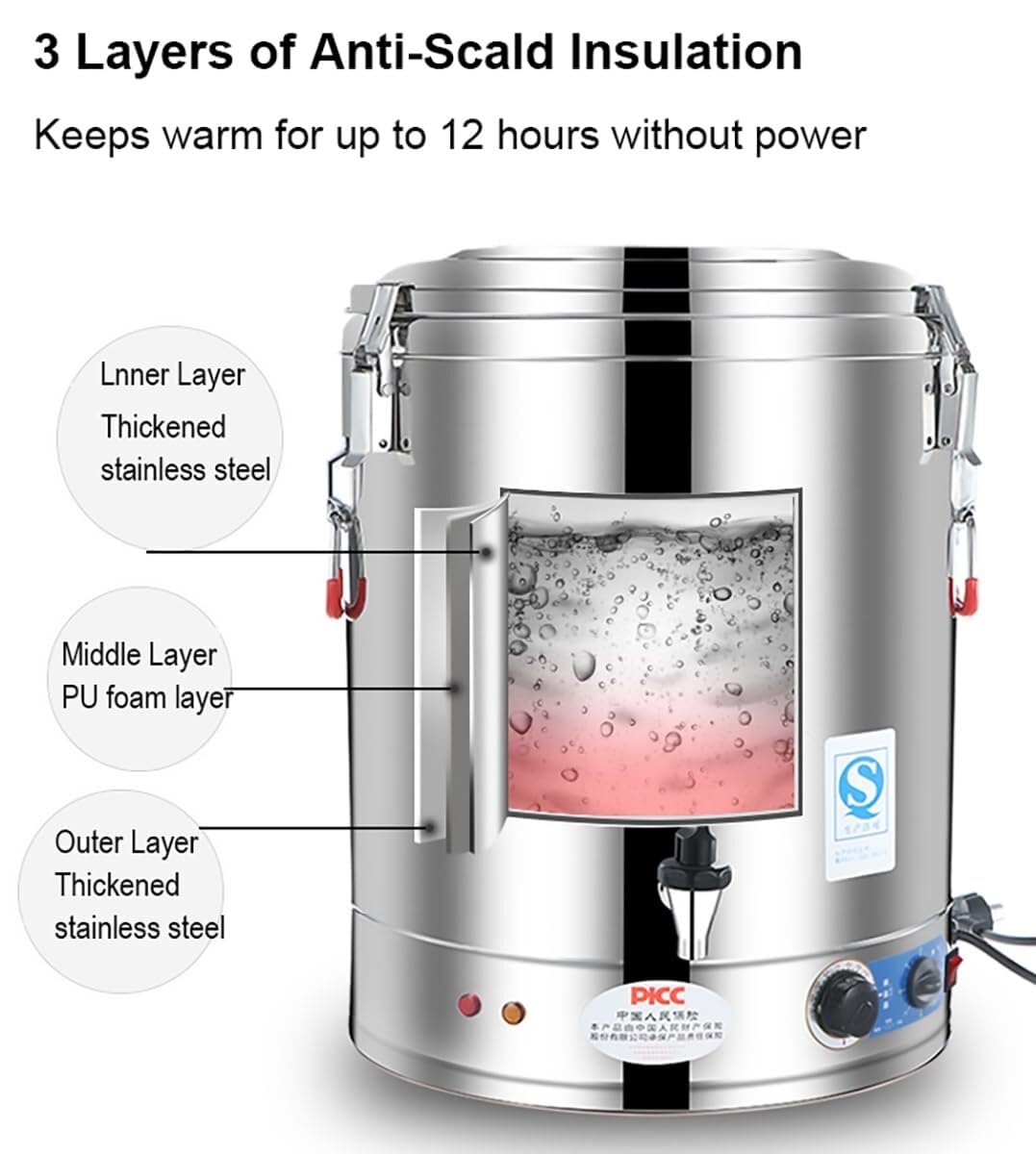Erogatore commerciale della caldaia dell'acqua calda con controllo della temperatura per il caffè, l'ufficio e l'uso domestico