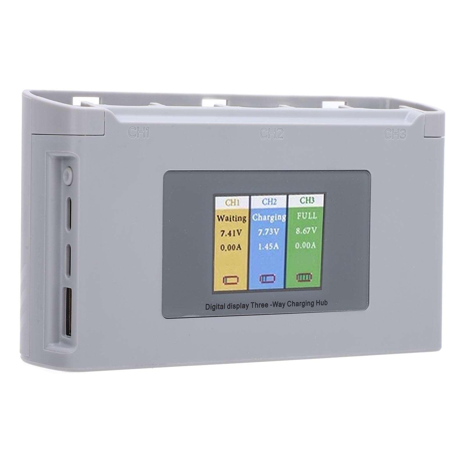 Generic Hub di Ricarica per Batterie per Droni Caricabatterie Multiplo Portatile con Display Digitale per Uso Esterno Materiale ABS Leggero