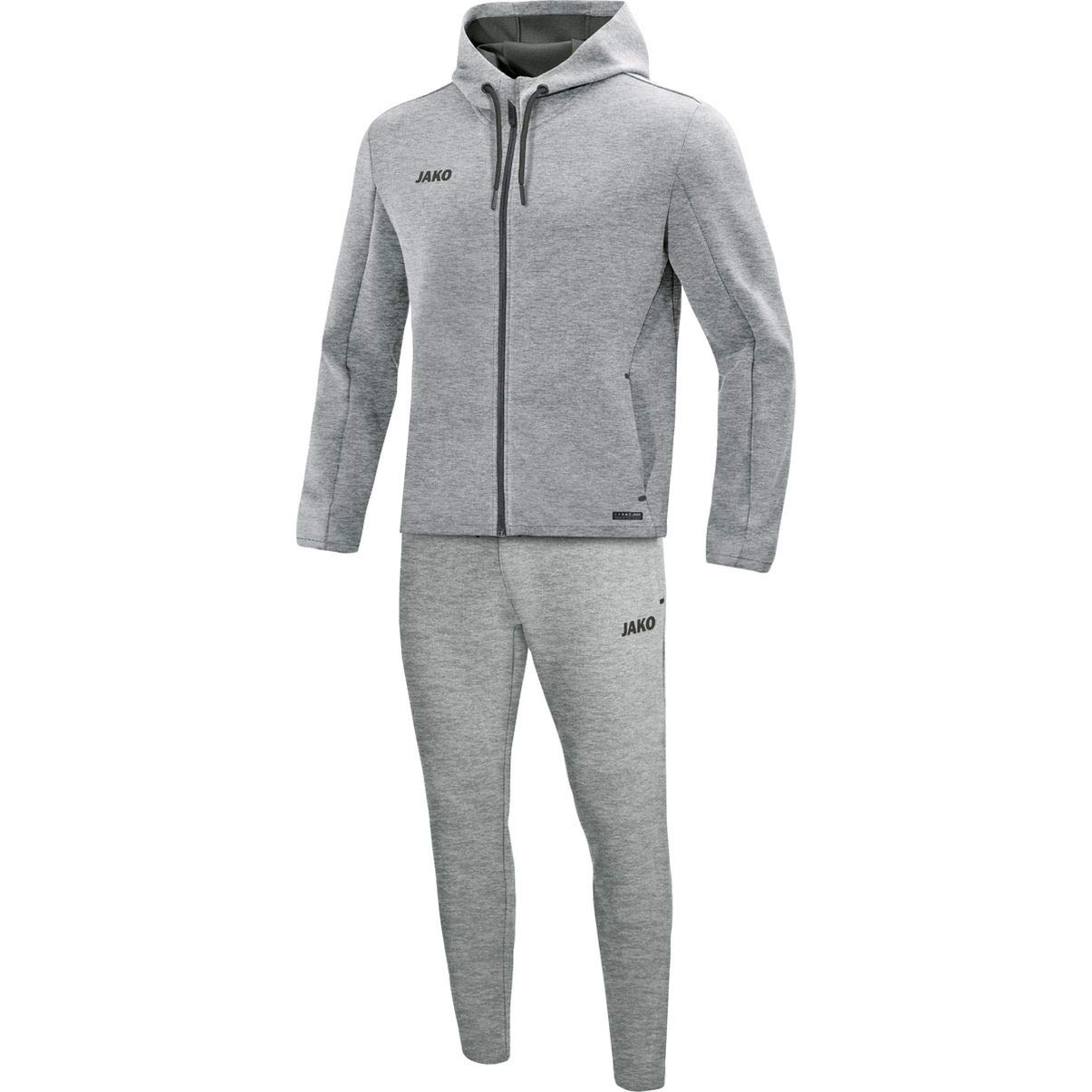 JAKO M9729 Women's Tracksuit Premium Basics with Hood, Mottled Grey, 36