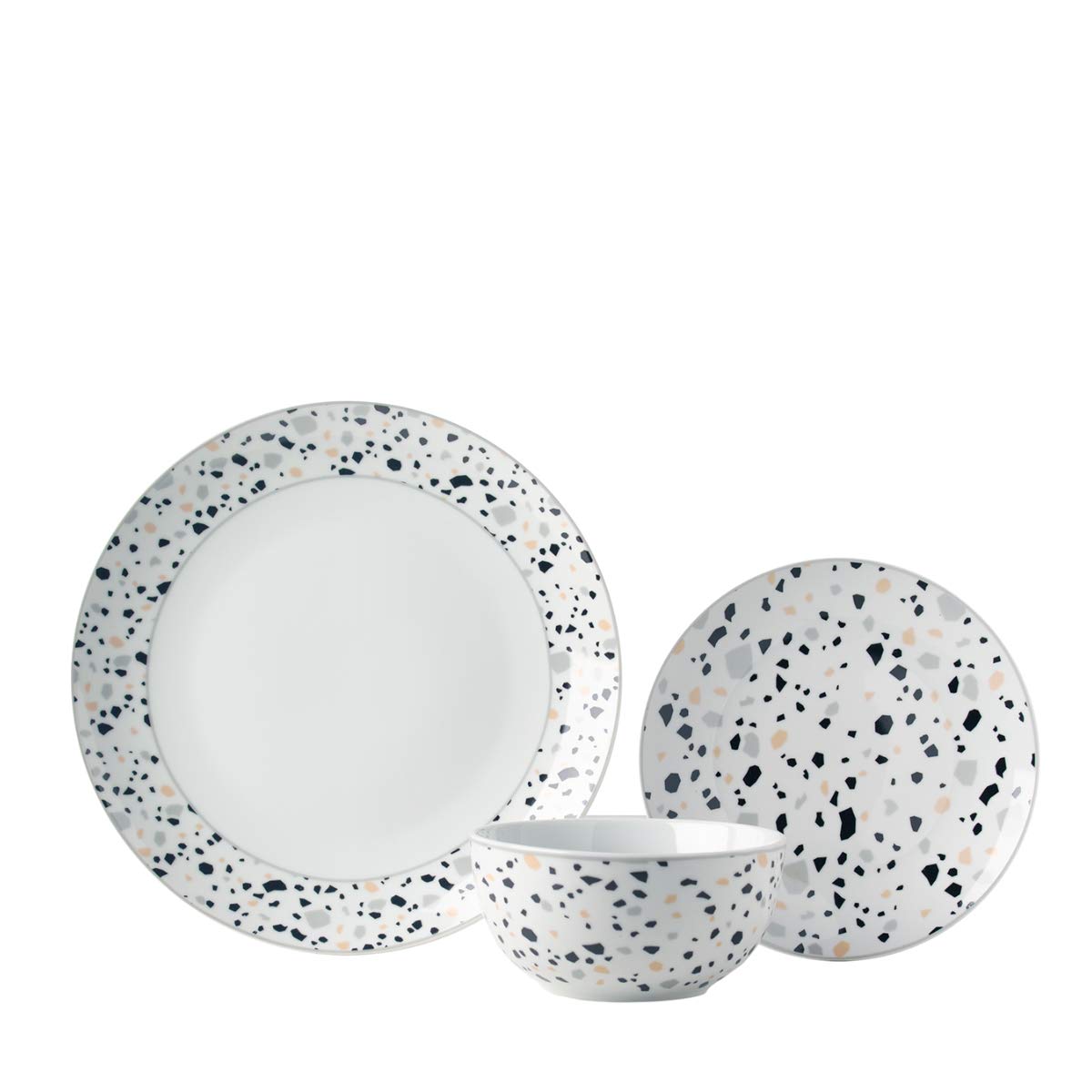 Sabichi Multicolor Porcelain Terrazzo 12-Piece Dinner Set