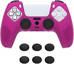 eXtremeRate PlayVital Black 3D Studded Edition Anti-Slip Silicone Cover Skin for ps5 Controller, Soft Rubber Case Protector for ps5 Wireless Controller with Thumb Grip Caps - Red & Black