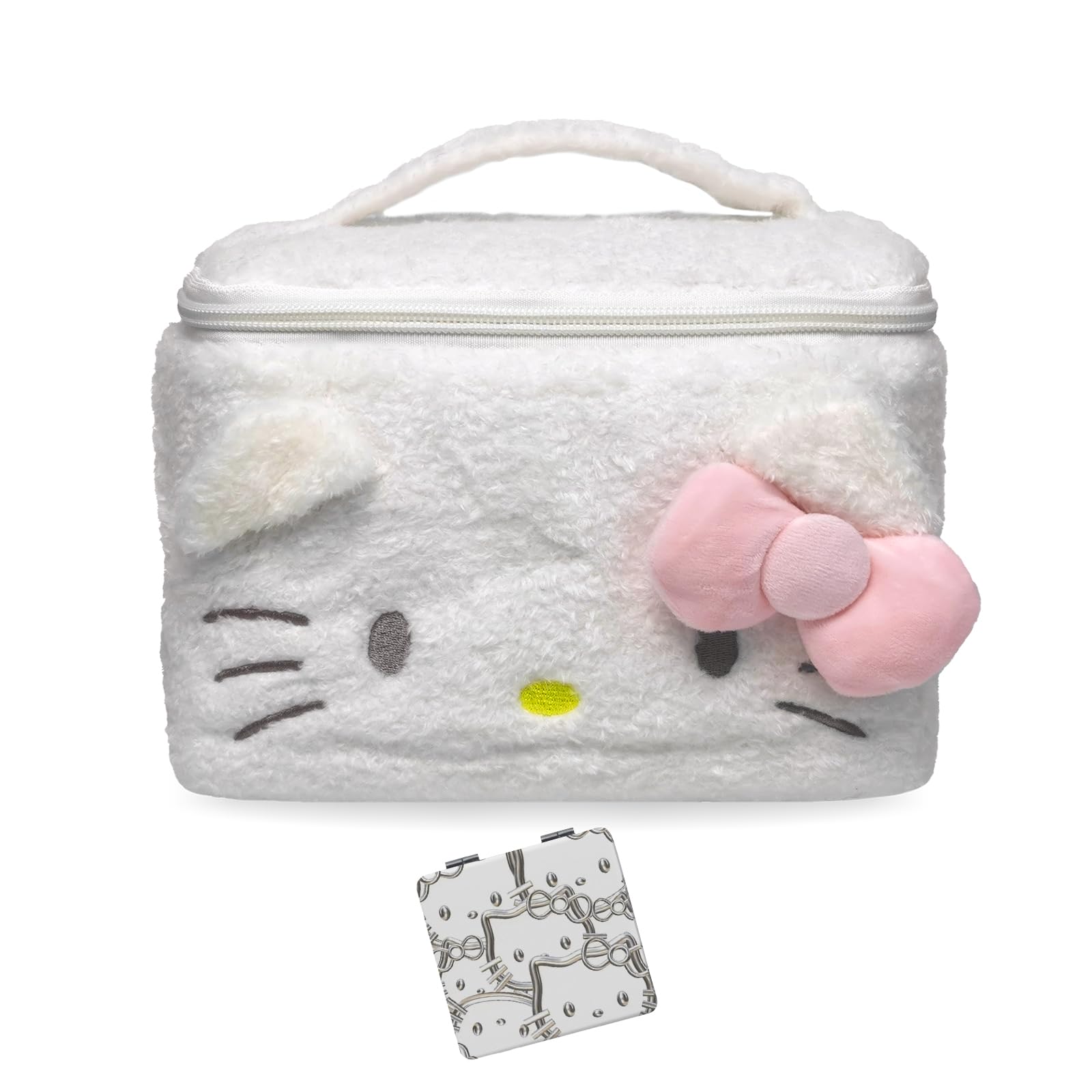 Cosmetic Bags for Women Portable Travel Plush Cartoon Makeup Bag Storage Bag, Lovely Cat, Animal, Lovely Cat, Animal