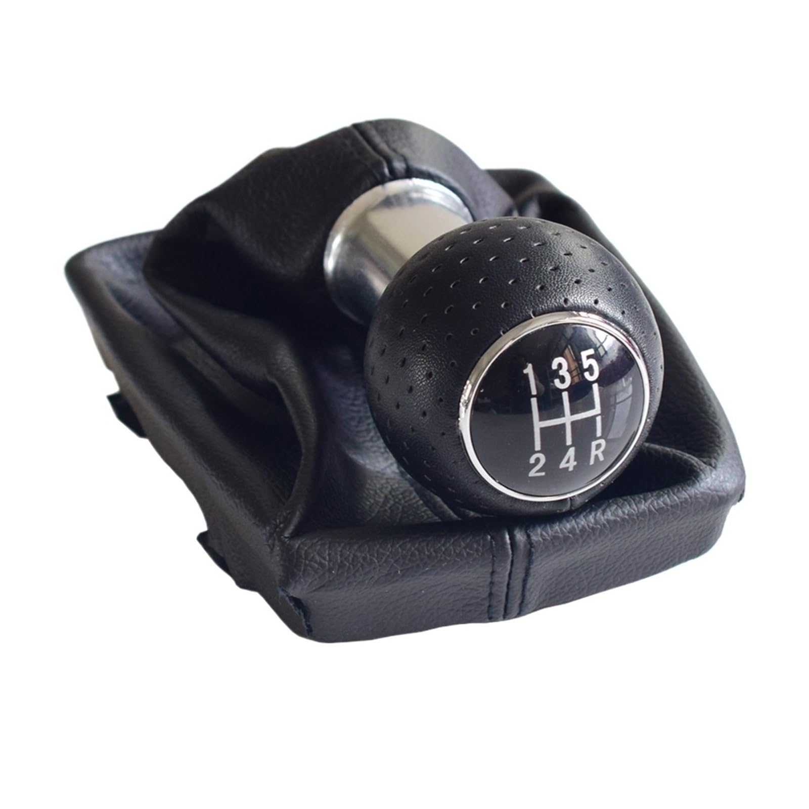 Valtorencia 5/6 Speed Gear Shift Knob Cover,Fit for A4 B6 B7 2000-2008 Stick Lever Handball Gaiter Boot Case 12mm Shift knob Handle(5R Speed-Black)